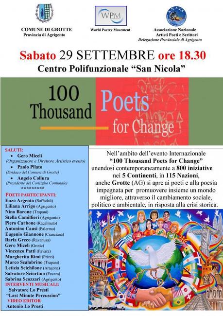 Anche a Grotte (AG) l’iniziativa internazionale “100 Mila Poeti per il Cambiamento”