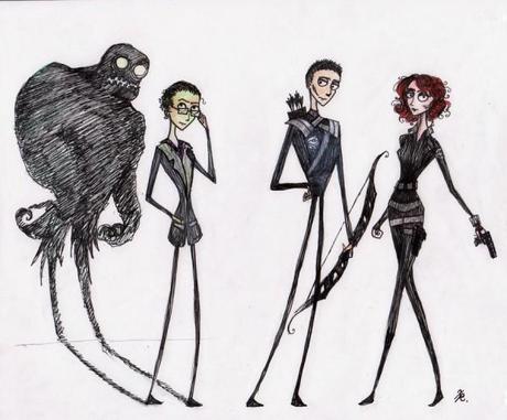 The Avengers con lo stile di Tim Burton