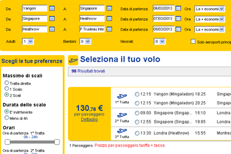 Errore prezzo: voli tra Myanmar e Montreal in prima classe e business class 130 Euro!