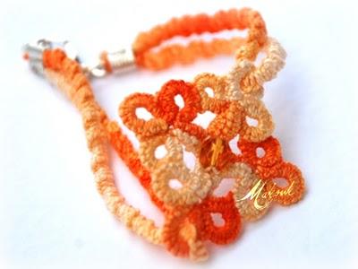 Feel orange - bracciale a chiacchierino (ad ago)