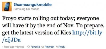 Samsung_UK_Froyo Samsung UK: Froyo 2.2 per tutti i Galaxy S entro Novembre