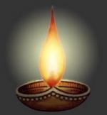 La tipica candela del Diwali