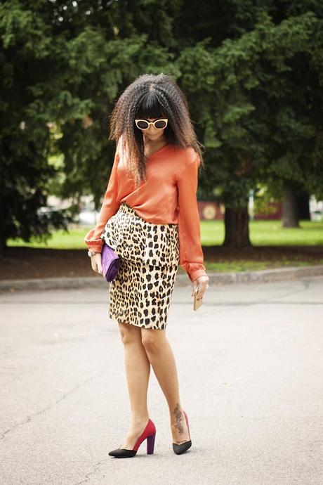 smilingischic Outfit Milano Fashion Week Streetstyle tendenza animalier MFW – outfit #2 – Animalier & Orange