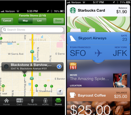 starbuck2 Starbucks app per iPhone aggiunge il supporto a passbook