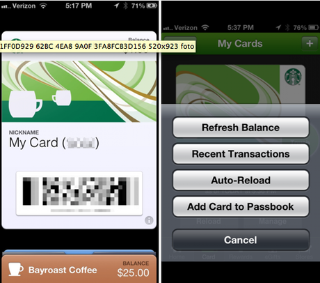 starbucks3 Starbucks app per iPhone aggiunge il supporto a passbook