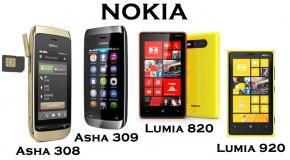 Nokia Asha 308, Asha 309, Lumia 820 e Lumia 920