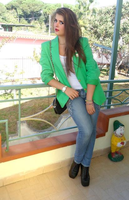 Emerald green blazer