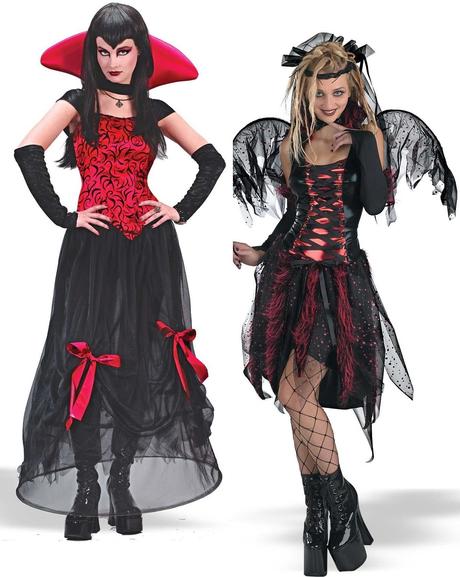 idee costumi di halloween 2012  zombie diavoli streghe vampiri fate killer angeli neri dark lady