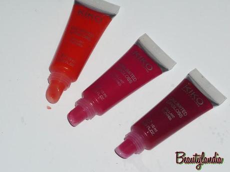 KIKO - Unlimited Lipgloss n 8, 13, 16 (Swatches e Review) -