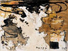 Piero Pizzi Cannella, Mappa del Mondo, 2012, tecnica mista su tela, cm 60 x 80 - Galleria Mucciaccia Roma