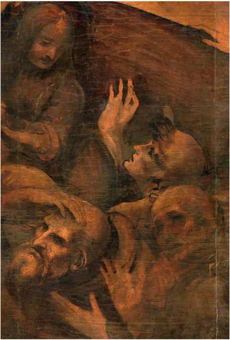 Leonardo da Vinci Adorazione dei Magi, particolare 1 prima della pulitura