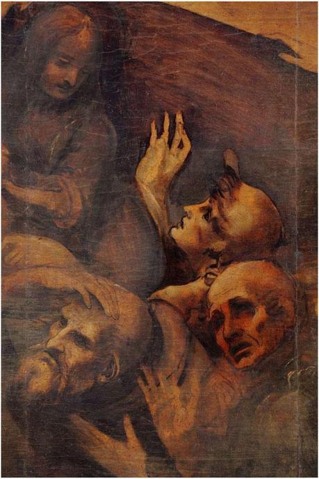 Leonardo da Vinci Adorazione dei Magi, particolare 1 dopo la pulitura