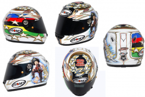 Il casco Suomy che celebra la vittoria del Mondiale SBK di Max Biaggi