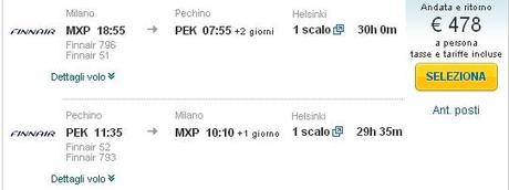 FINN-MIL-PEK Milano-Pechino, Shanghai e Chongqing per 479€!