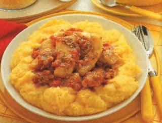 Polenta con baccalà (baccalà alla ligure)