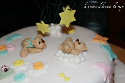 Baby shower cake per Michela (con torta a scacchi)