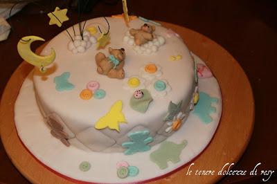 Baby shower cake per Michela (con torta a scacchi)