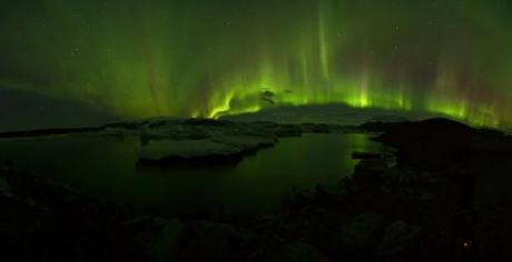jokulsarlon_Aurora Boreale Aurore boreali in Islanda