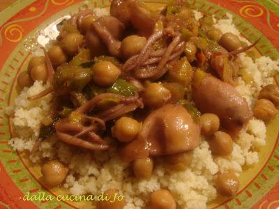 Totani in umido con ceci e couscous