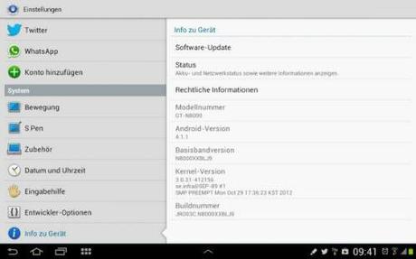 Samsung Galaxy Note 10.1: Android 4.1 disponibile | DOWNLOAD