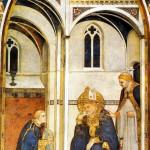 Simone Martini - 08 - Il sogno di sant’Ambrogio durante la messa in concomitanza con la morte di san Martino