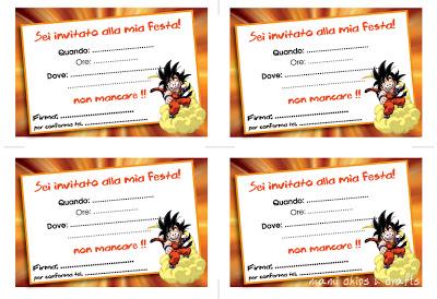 Inviti di compleanno pronti da stampare - Dragon Ball