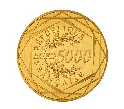 Zecca di Parigi. Una moneta d'oro di 5000 euro