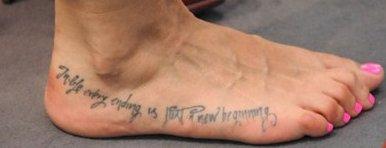 Melissa Satta, il tatuaggio sul piede