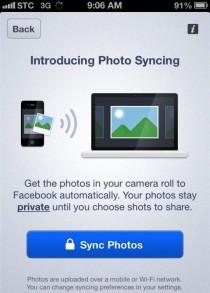 facebook ios photo sync screenshot techcrunch 210x293 Photo Sync: in arrivo la sincronizzazione automatiche da iPhone a Facebook Photo Sync Facebook 