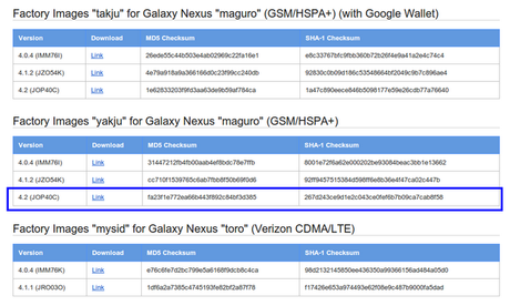Galaxy Nexus: disponibili l'aggiornamento ufficiale e la factory image di Android 4.2 Jelly Bean per i modelli yakju