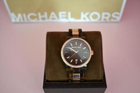 Michael Kors Tortoise and Rose Gold Jet set Watch