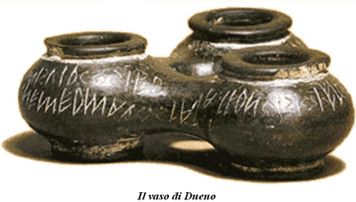 Scrittura del 700 a.C. in un vaso.