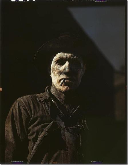 Worker at carbon black plant. Sunray, Texas, 1942. Reproduction from color slide. Photo by Worker at carbon black plant
John Vachon. Prints and Photographs Division, Library of Congress