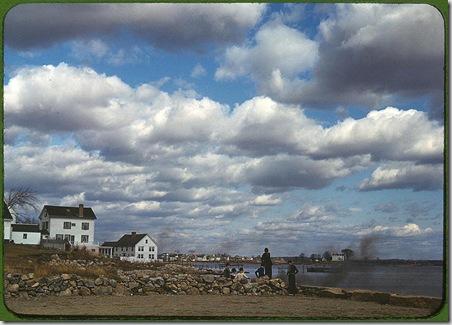 Connecticut town on the sea. Stonington, Connecticut, November 1940. Reproduction from color slide. Photo by Jack Delano. Prints and Photographs Division, Library of Congress