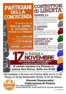 Manifestazione a Firenze il 17 novembre per la giornata internazionale per il diritto allo studio