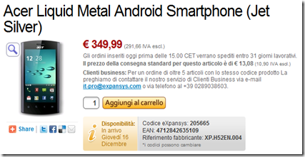 2010 11 15 171553 thumb Acer Liquid Metal: a Dicembre a 349€