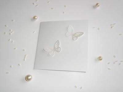 Partecipazioni eleganti bianche..tema farfalle