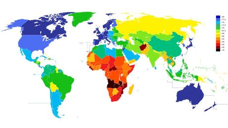 Mappa mondiale della longevita'