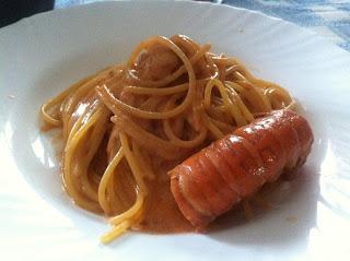 Spaghetti Scampi e Brandy