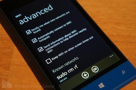 WiFi attivo a schermo spento su Windows Phone 8