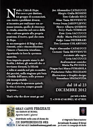 NEL BEL MEZZO DI UN GELIDO INVERNO: SPETTACOLO TEATRALE  DAL 18 AL 23 DICEMBRE 2012 PRESSO IL TEATRO DEI CONCIATORI, ROMA