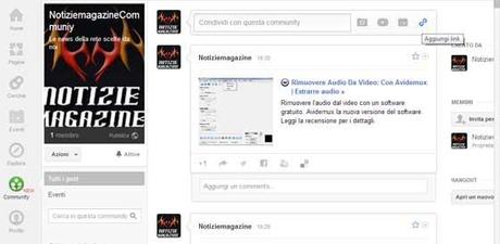 Bacheca comunità di Google Plus