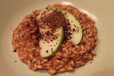 Risotto mele e cioccolato...con antipasto a tema Risotto mele e cioccolato...con antipasto a tema