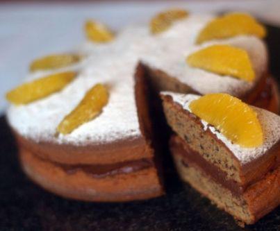 Torta con cioccolato e arance