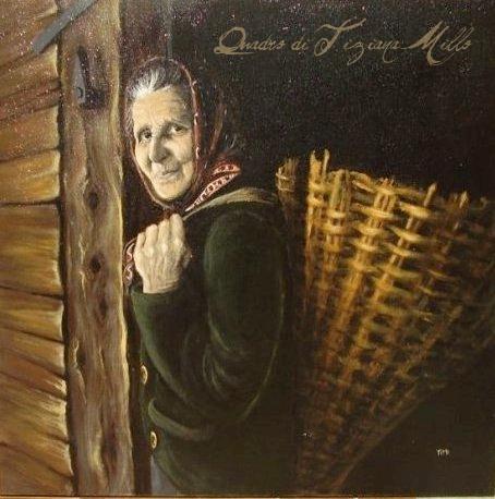 Cartufula ripiena Affumicata, ancora cucina di Carnia… E che Carnia! donna con gerla di Tiziana Millo1-1