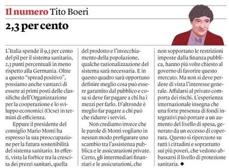 Tito Boeri, su Internazionale  979 (14/20 dicembre 2012)