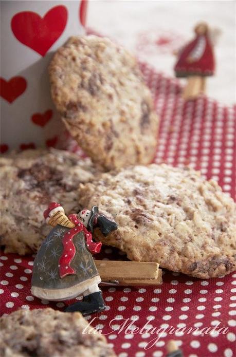 Biscotti avena e cioccolato (oatmeal chocolate chip cookies)