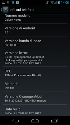 Cyanogenmod: rilasciata CM10.1 Nightly 20121221 per Galaxy Nexus