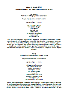 Il menu di Natale 2012 della Palermo Vegetariana!