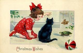 buon natale! auguri vintage con gatti  merry christmas cards  .... with cats